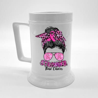 Stronger Than Cancer Gift Breast Cancer Awareness Support Gift Beer Stein