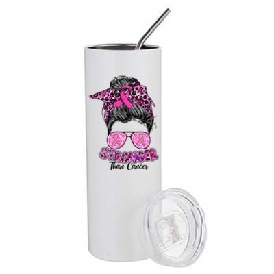 Stronger Than Cancer Gift Breast Cancer Awareness Support Gift Stainless Steel Tumbler