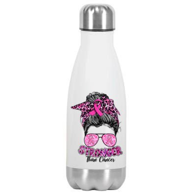 Stronger Than Cancer Gift Breast Cancer Awareness Support Gift Stainless Steel Insulated Water Bottle