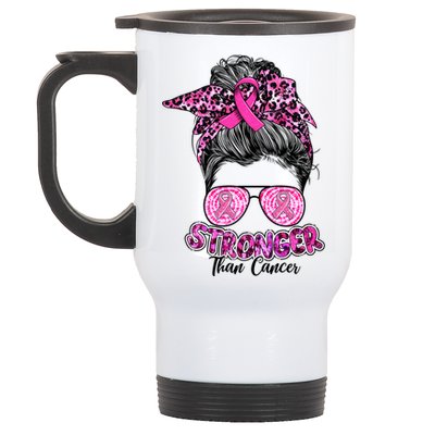 Stronger Than Cancer Gift Breast Cancer Awareness Support Gift Stainless Steel Travel Mug