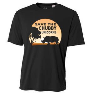 Save The Chubby Unicorns Fat Rhino Funny Cooling Performance Crew T-Shirt