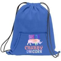 Save The Chubby Unicorn Gift Sweatshirt Cinch Pack Bag