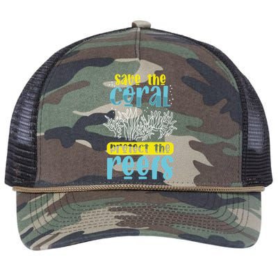 Save The Coral Reef Biologist Microbiologist Biology Gift Retro Rope Trucker Hat Cap