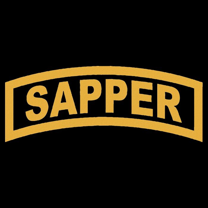 Sapper Tab Combat Engineer Flat Bill Trucker Hat