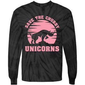 Save The Chubby Unicorns Funny Unicorn Rhino Tie-Dye Long Sleeve Shirt