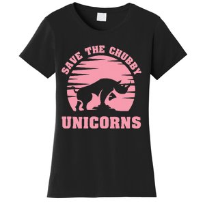 Save The Chubby Unicorns Funny Unicorn Rhino Women's T-Shirt