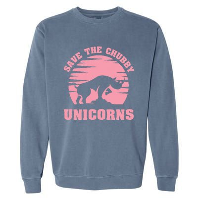 Save The Chubby Unicorns Funny Unicorn Rhino Garment-Dyed Sweatshirt