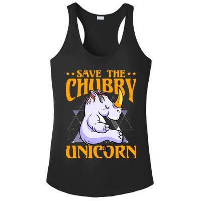 Save The Chubby Unicorn Gift Ladies PosiCharge Competitor Racerback Tank