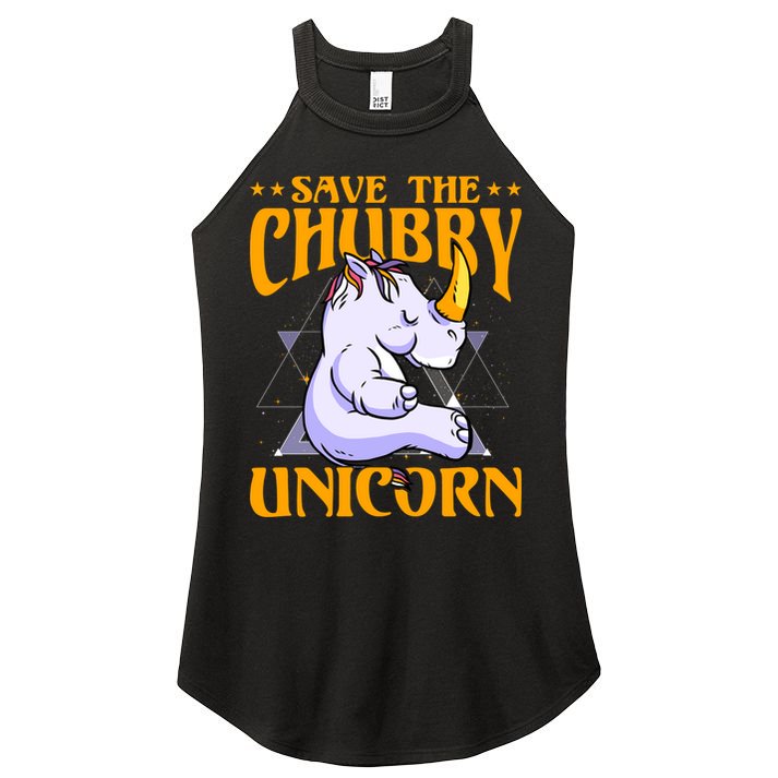 Save The Chubby Unicorn Gift Women's Perfect Tri Rocker Tank