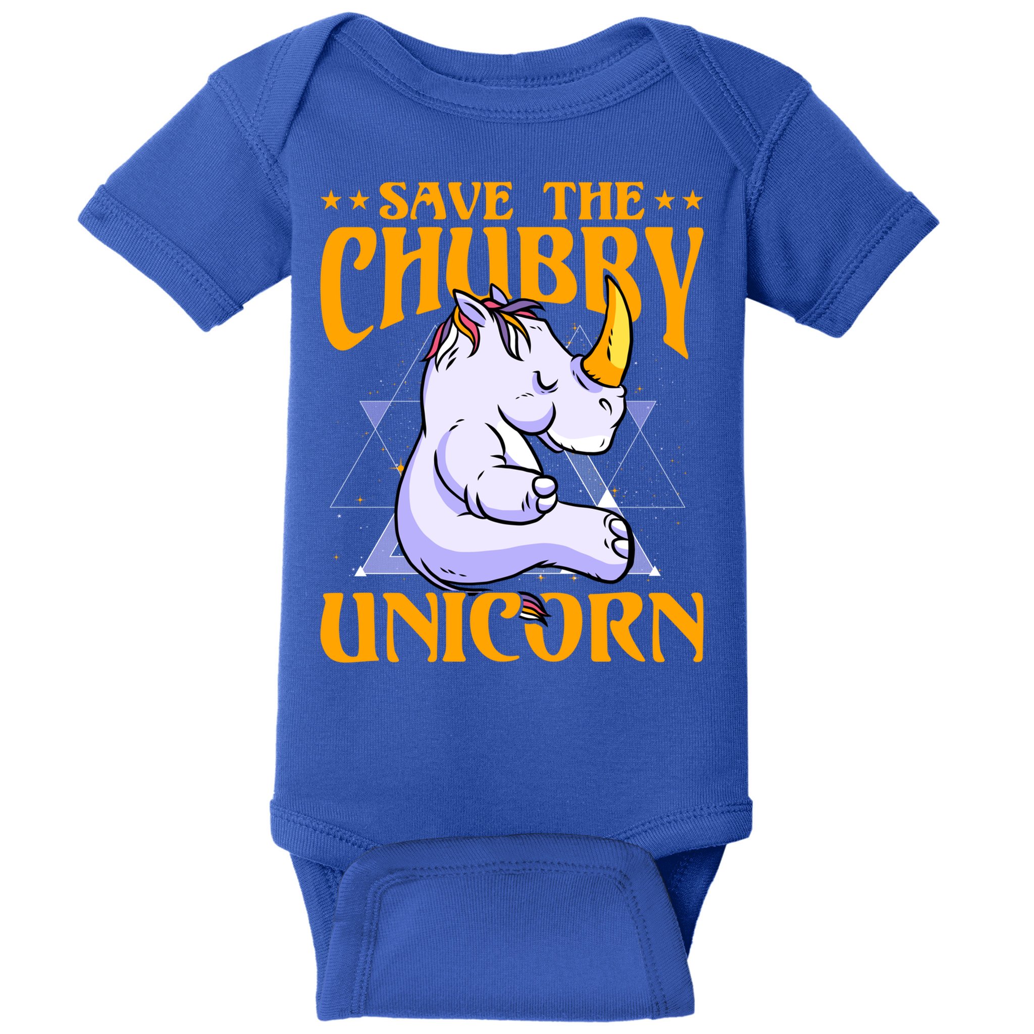 Save The Chubby Unicorn Gift Baby Bodysuit