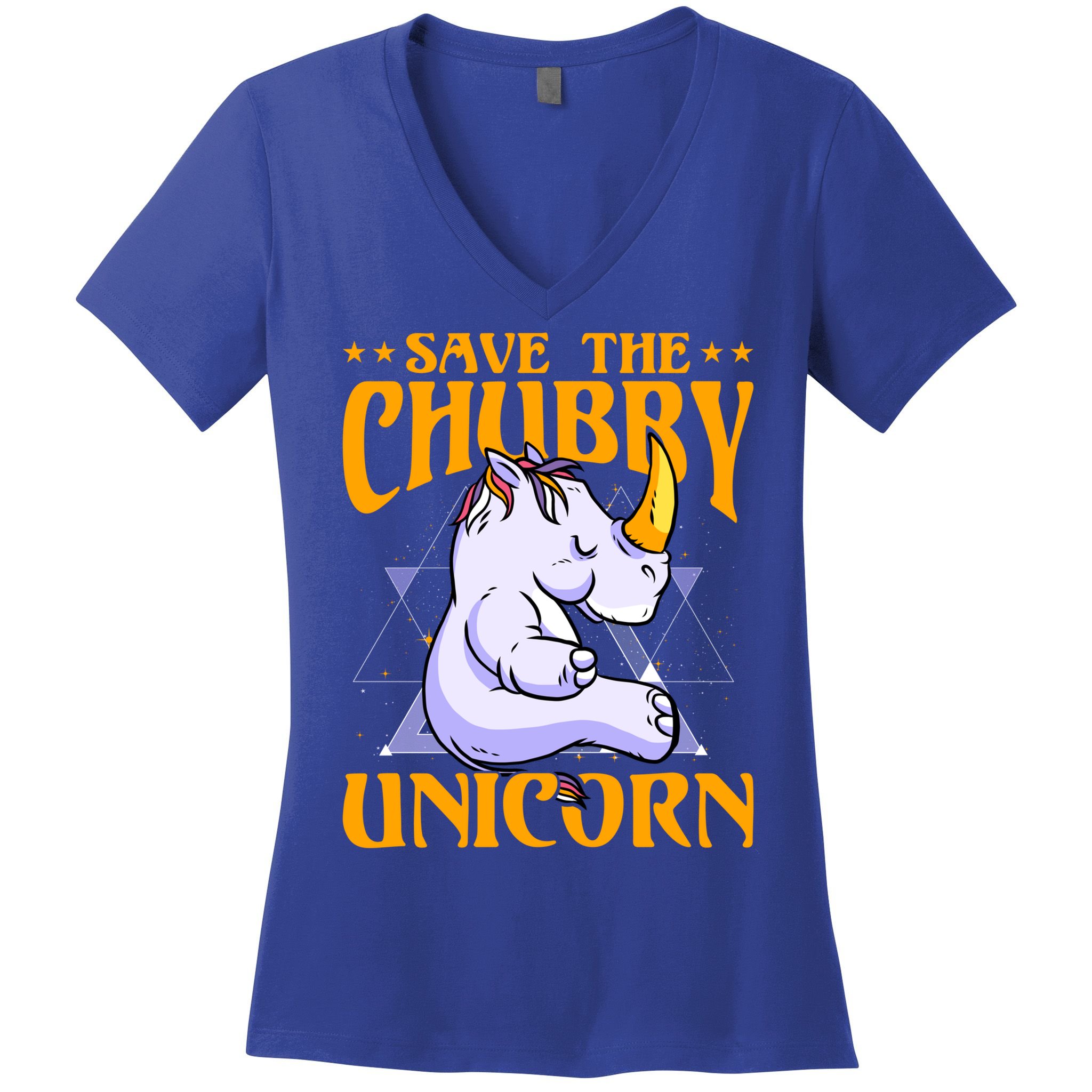 Save The Chubby Unicorn Gift Women's V-Neck T-Shirt