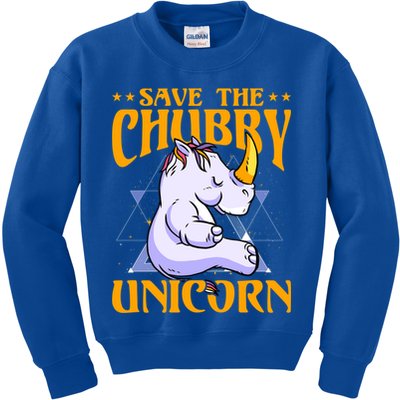 Save The Chubby Unicorn Gift Kids Sweatshirt