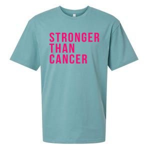 Stronger Than Cancer Fight Breast Cancer Pink October Funny Gift Sueded Cloud Jersey T-Shirt