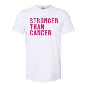 Stronger Than Cancer Fight Breast Cancer Pink October Funny Gift Softstyle CVC T-Shirt