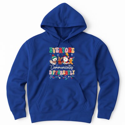 Speech Therapy Christmas Everyone Communicates Differently Gift Hoodie