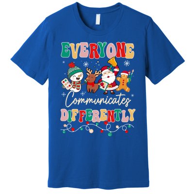 Speech Therapy Christmas Everyone Communicates Differently Gift Premium T-Shirt