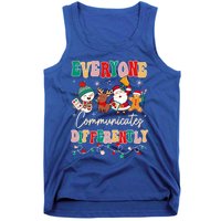 Speech Therapy Christmas Everyone Communicates Differently Gift Tank Top