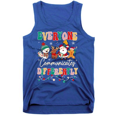 Speech Therapy Christmas Everyone Communicates Differently Gift Tank Top