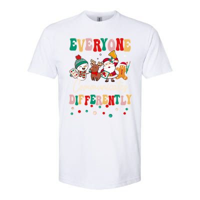 Speech Therapy Christmas Everyone Communicates Differently Gift Softstyle CVC T-Shirt