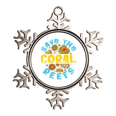 Save The Coral Reefs Funny Gift Metallic Star Ornament