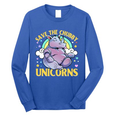 Save The Chubby Unicorn Cute Gift Long Sleeve Shirt