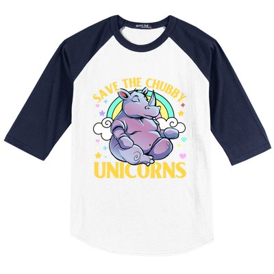 Save The Chubby Unicorn Cute Gift Baseball Sleeve Shirt