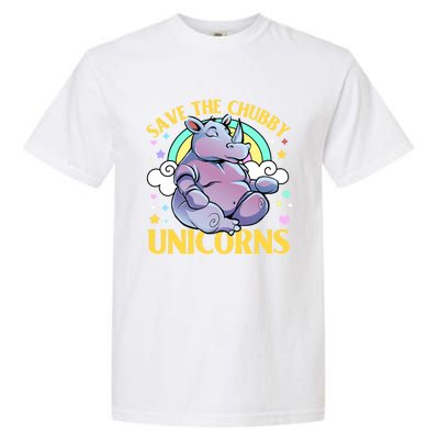 Save The Chubby Unicorn Cute Gift Garment-Dyed Heavyweight T-Shirt