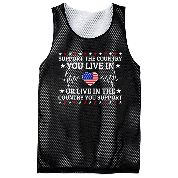 Support The Country You Live In The Country You Support Mesh Reversible Basketball Jersey Tank