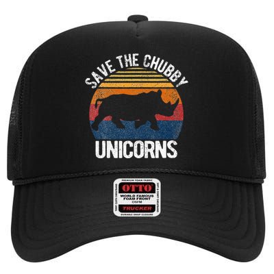 Save The Chubby Unicorns High Crown Mesh Back Trucker Hat