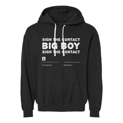 Sign The Contract Big Funny Boxer Box Boxing Event 2024 Garment-Dyed Fleece Hoodie