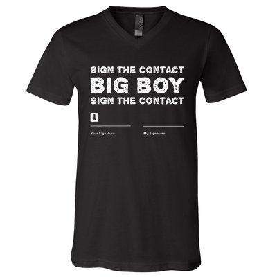 Sign The Contract Big Funny Boxer Box Boxing Event 2024 V-Neck T-Shirt