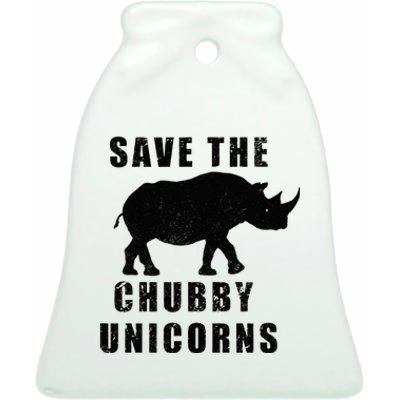 Save The Chubby Unicorns Funny Ceramic Bell Ornament