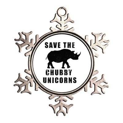 Save The Chubby Unicorns Funny Metallic Star Ornament