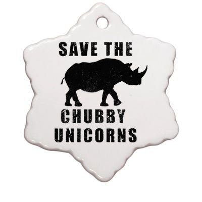 Save The Chubby Unicorns Funny Ceramic Star Ornament