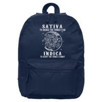 Sativa To Change The Things I Can Indica, Cannabis Weed 16 in Basic Backpack