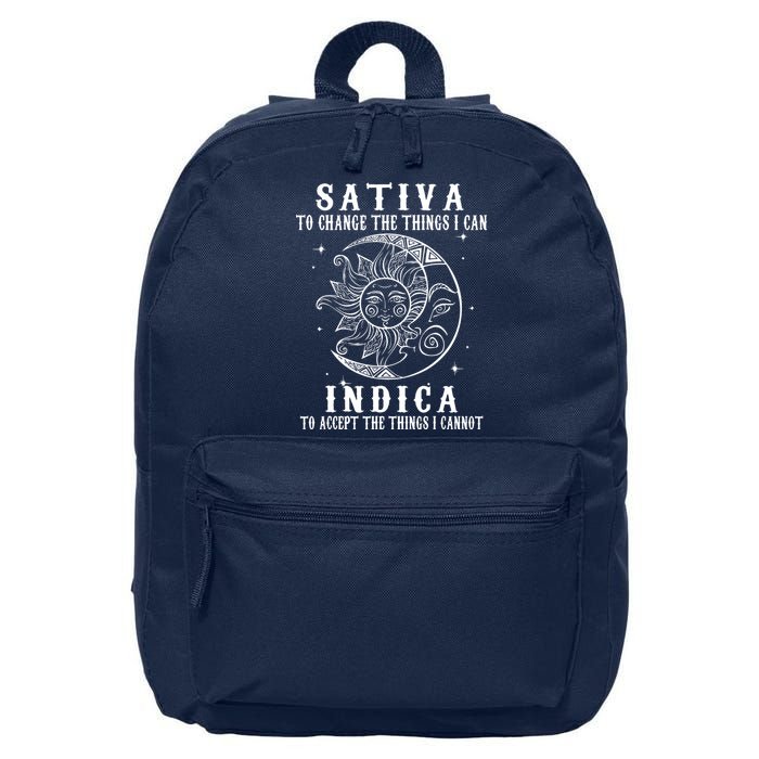 Sativa To Change The Things I Can Indica, Cannabis Weed 16 in Basic Backpack