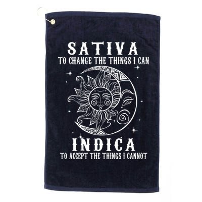 Sativa To Change The Things I Can Indica, Cannabis Weed Golf Towel