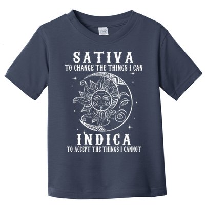 Sativa To Change The Things I Can Indica, Cannabis Weed Toddler T-Shirt