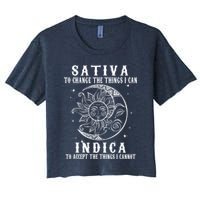 Sativa To Change The Things I Can Indica, Cannabis Weed Women's Crop Top Tee