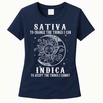 Sativa To Change The Things I Can Indica, Cannabis Weed Womens T-Shirt