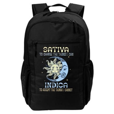 Sativa To Change The Things I Can Indica Cannabis Weed Sun Moon 420 Day Backpack