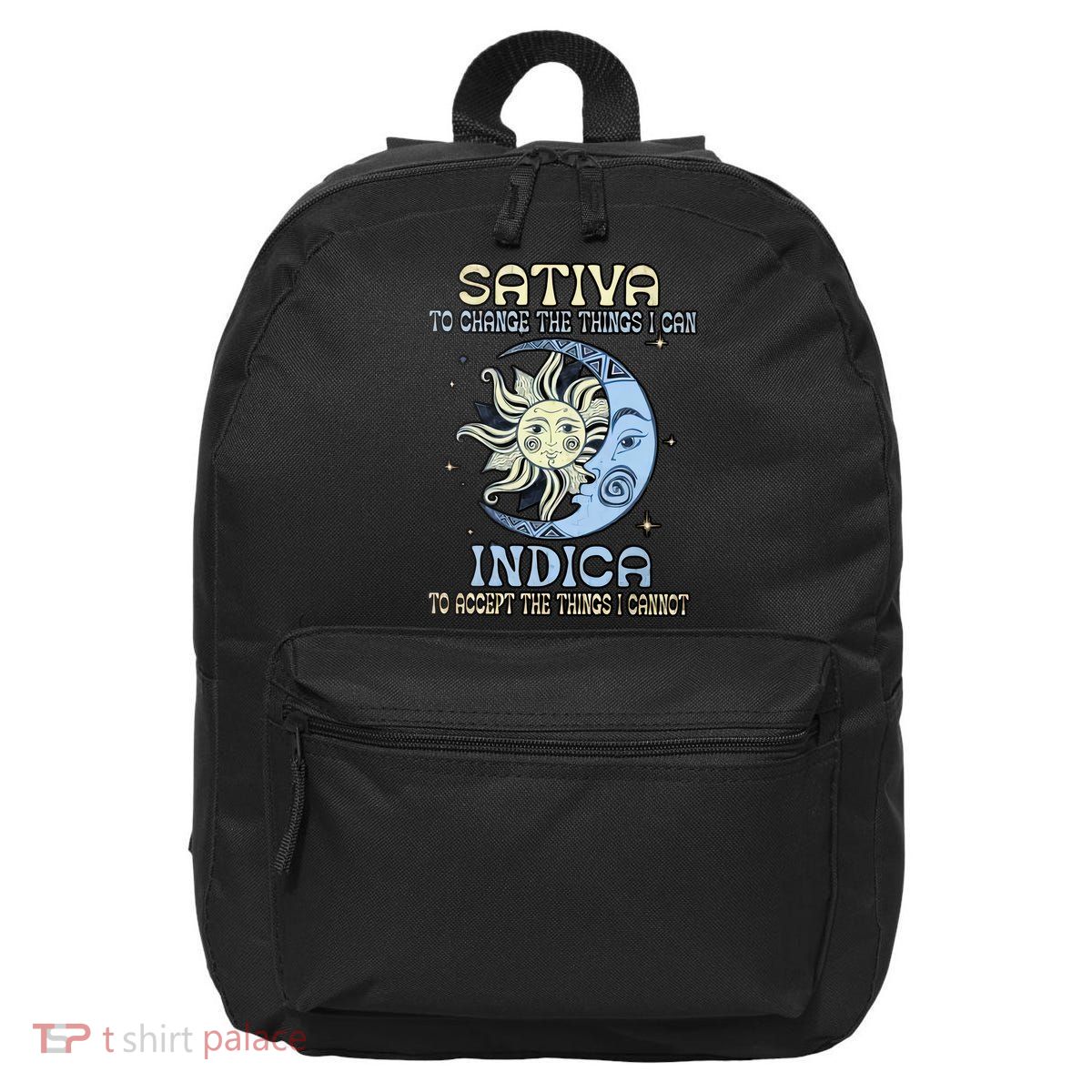 Sativa To Change The Things I Can Indica Cannabis Weed Sun Moon 420 Day 16 in Basic Backpack