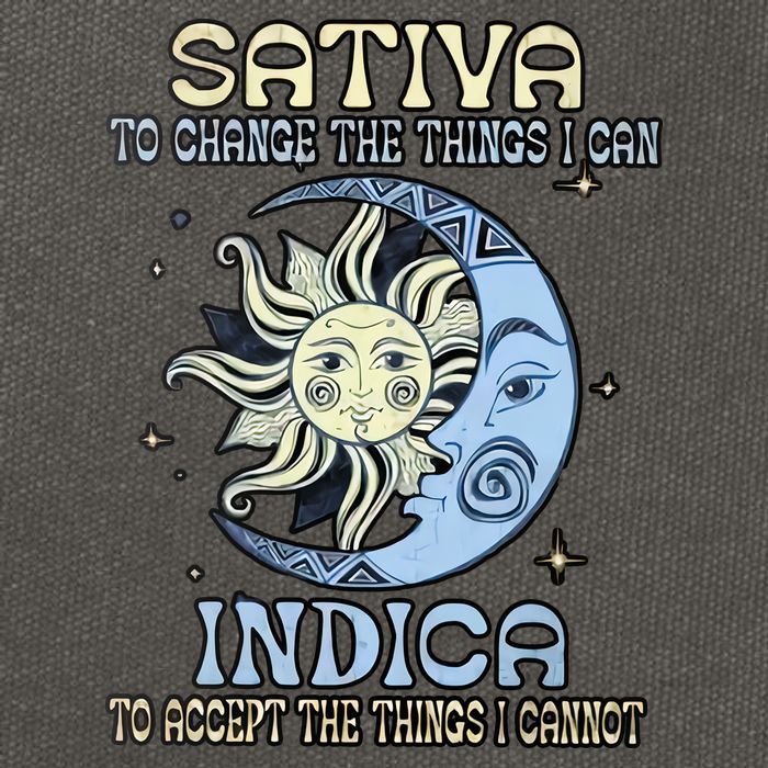 Sativa To Change The Things I Can Indica Cannabis Weed Sun Moon 420 Day Cotton Canvas Backpack