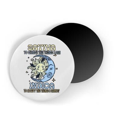 Sativa To Change The Things I Can Indica Cannabis Weed Sun Moon 420 Day Magnet