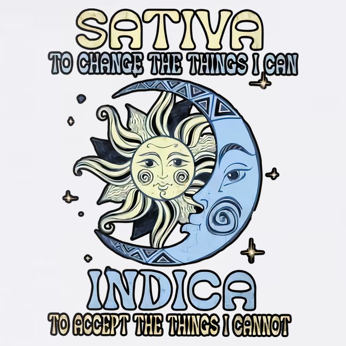 Sativa To Change The Things I Can Indica Cannabis Weed Sun Moon 420 Day Cooling Performance Long Sleeve Crew