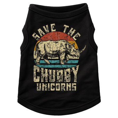 save the chubby unicorn rhino retro vintage Doggie Tank