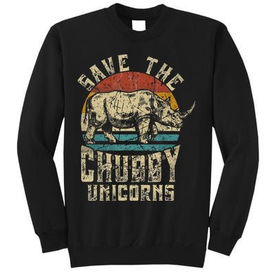 save the chubby unicorn rhino retro vintage Sweatshirt