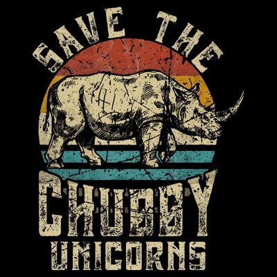 save the chubby unicorn rhino retro vintage T-Shirt