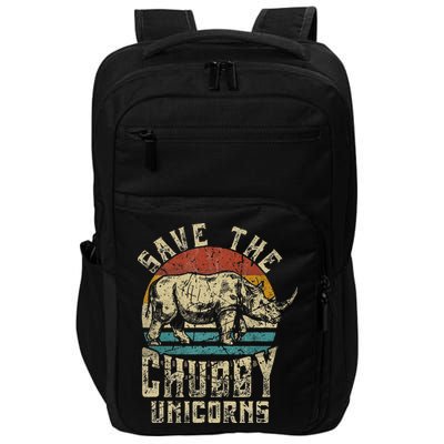 save the chubby unicorn rhino retro vintage Impact Tech Backpack