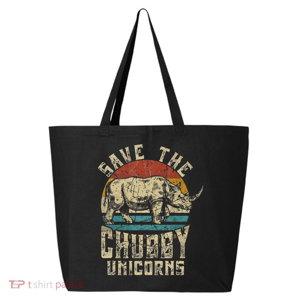 save the chubby unicorn rhino retro vintage 25L Jumbo Tote